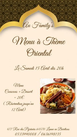 Soirée à thème orientale dans un restaurant à Lanne-en-Barétous