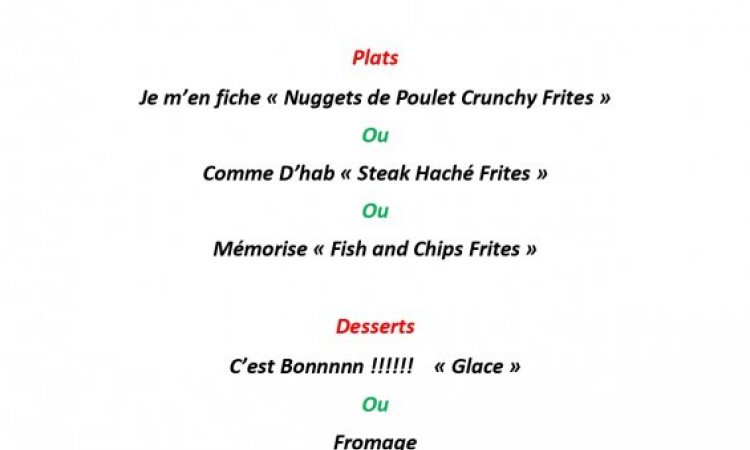 Menu Enfants